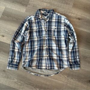 3/27$ Tommy Hilfiger Kids Blue White Plaid Lined Button Down Shirt size L(12-14)